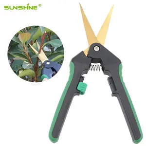 SUNSHINE Bonsai Spring Gardening Straight Titanium Tree Bypass Professional Flower Garden Scissors Pruning Shears