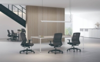 Bureau et chaise de bureau réglables, dossier et siège en maille respirante