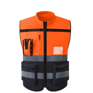 Gilet de sécurité réfléchissant en polyester respirant personnalisable Caractéristiques réglables Vêtements imperméables <span class=keywords><strong>pour</strong></span> une utilisation de sécurité dans la construction - Product Image 2