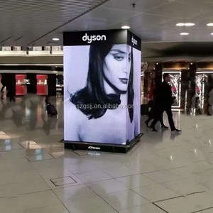 Mur vidéo à bord sans couture à quatre côtés, pilier de colonne d'angle à 90 degrés, écran d'affichage intérieur à LED pour exposition, salon équitable - Product Image 6