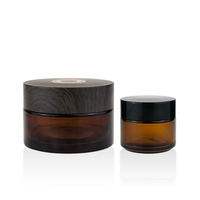 Pot en verre ambré unique de 250 ml pour beurre corporel, avec large ouverture et couvercle à vis en ABS noir, pour crème et gommage corporels, emballage personnalisé