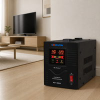 Régulateur de tension automatique monophasé AC mini 500VA, stabilisateur de tension de bureau pour usage domestique, plage complète 140V-260V