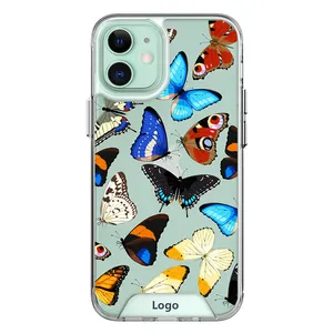 Capa para celular 3d impressa clara, capa tpu à prova de choque para celular iphone 13