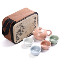 Ensemble théière et tasses de thé Kung Fu chinois traditionnel en céramique, portable pour le voyage, idéal pour les cadeaux d'affaires et les festivals