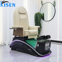 Fauteuil de pédicure de luxe KISEN avec bain de pieds massant et siège et accoudoirs réglables