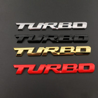 Emblème de coffre arrière de voiture en alliage de zinc TURBO, logo métallique modifié, autocollant de protection anti-rayures rouge, or, noir, argent