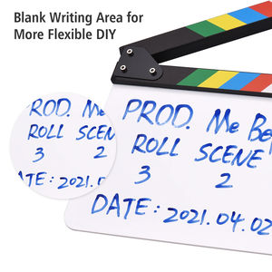 KAMPHO Clap acrylique Action Cut Boards Film Ardoise Film Réalisateur Slate Cut Action Scene Blank <span class=keywords><strong>Clapper</strong></span> Board pour le tournage - Product Image 5