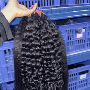 Treccine Miracle Knots Kinky Straight <span class=keywords><strong>con</strong></span> capelli umani, <span class=keywords><strong>extension</strong></span> ricci all'uncinetto pre-annodate - Product Image 5