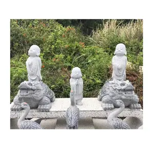 Natural Granite Marble Stone Carved Little Shaolin Buddha Baby Monk Statues Miniature Figurines Sculpture