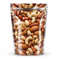 Op maat gemaakte Doypack staande zak met bovenrits voor noten, pinda's, walnoten, cashewnoten, gedroogd fruit, voedselverpakking, Mylar zak