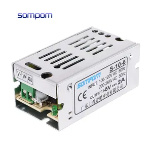 SOMPOM factory price 10W AC to DC 85% efficiency 5V2A S-10-5 Switching power supply for LED Lighting