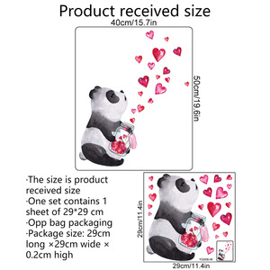 Décoration murale chambre d'enfant dessin animé <span class=keywords><strong>panda</strong></span> avec autocollants lumineux coeur - Product Image 5