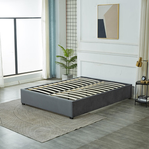 Stile moderno Tatami struttura in legno Base <span class=keywords><strong>letto</strong></span> caldo vendita imbottito rivestimento in tessuto morbido con velluto disegni unici - Product Image 2