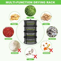 Séchoir à herbes moderne pliable à 4 niveaux en métal avec filet en maille, facile à assembler pour un usage domestique