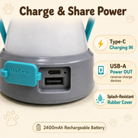 Lanterne de camping pour enfants en forme de Husky, lampe de tente LED rechargeable, 3 modes, batterie externe portable pour les aventures en plein air et la nuit