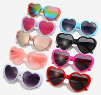 Lunettes de soleil unisexes légères en forme de cœur mignonnes, protection UV400, bicolores, couleur cœur pêche arc-en-ciel, lunettes de soleil pour fête et plage