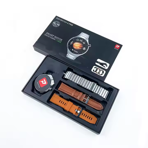 Jam tangan pintar layar sentuh 1.52 "D25 4 Pro, arloji cerdas dengan 3 tali pengisi daya nirkabel, 4 Pro arloji Stainless Steel - Product Image 2