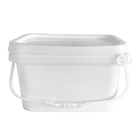 Seau en plastique carré blanc en PP haute étanchéité de 1/2/3/4/5 gallons pour emballage personnalisé de liquides à usage industriel