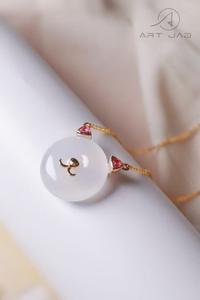 Adorable collar de cadena de oro de gatito de jadeíta blanca, joyería delicada caprichosa para mujeres de moda, uso diario versátil - Product Image 2