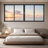 Modernes Aluminium-Schiebefenster mit Edelstahl-Fliegengitter Schalldicht Minimalistisches Design für Villen Hotels Wohngebäude