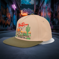 Casquette de baseball sportive à 5 panneaux, visière plate, ajustée, avec broderie 3D, pour l'extérieur et les voyages