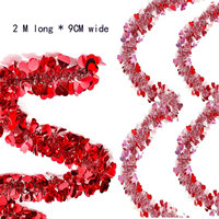 Guirlande de fleurs rouges en plastique pour la Saint-Valentin, décoration de chambre de mariage, fête, écologique, légère, durable, pour intérieur