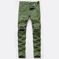 Jean Skinny déchiré pour homme, pantalon de mode pour homme, jean fuselé de créateur