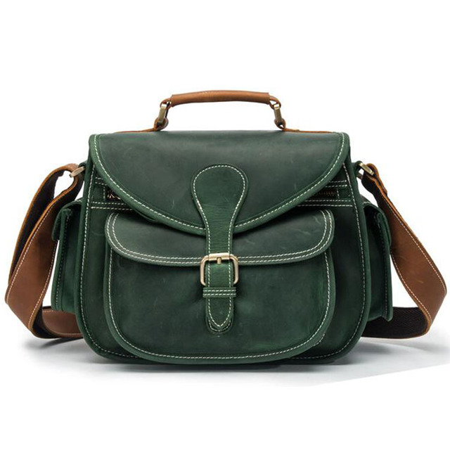 Leather Digital Camera Bag Crossbody Video Bag Manufacturer Crazy Horse Leather Acceptable