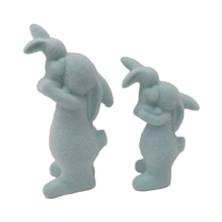 Figurines de lapin de Pâques modernes en céramique avec flocage - Origine CN/FUJ - Accessoires de décoration de table pour l'anniversaire et la maison