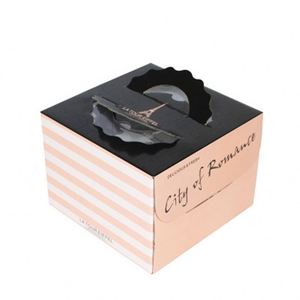 Paperboard Gold Cake Stand For Box 10X10X5 With Round Boards Transparent Plastic Mini Muffins Packaging Candy Gift