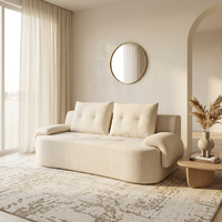 Canapé modulaire sectionnel 2 places en tissu, design moderne, capitonné, avec coussins en éponge compressée de haute qualité, pour villa et appartement