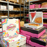 Boîte à pizza en carton ondulé durable SP4800 avec protection interne en aluminium pour usage commercial et restauration