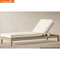 Chaise longue de luxe en teck pour l'extérieur, réglable, pour le bord de la piscine, la terrasse, les meubles de resort