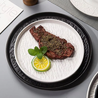 Assiettes en céramique de style japonais pour restaurant, assiettes à steak, assiettes à pâtes, assiettes profondes givrées, assiettes peu profondes, compatibles micro-ondes, modernes