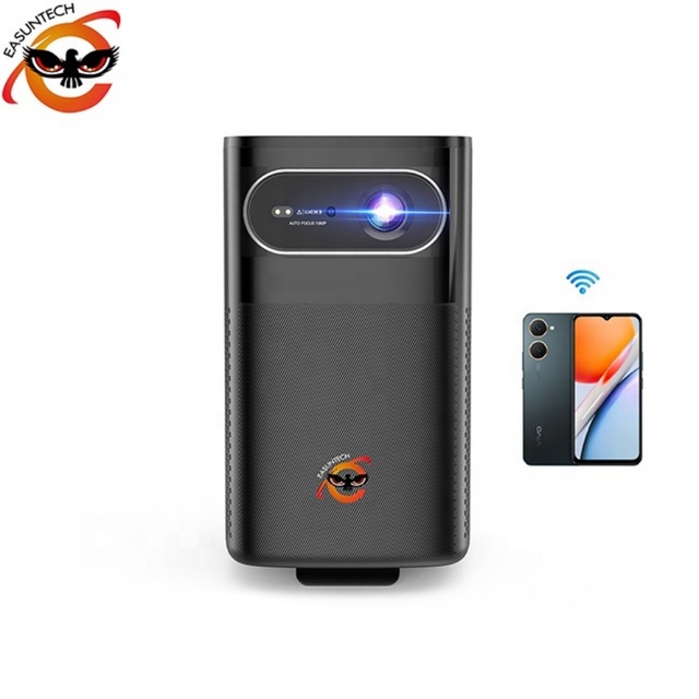 EASUNTECH M1 1080p 4K DLP 3D Portable Rechargeable Battery-Powered Outdoor LED Pico Projector Android 9 2GB RAM 32GB Storage 400