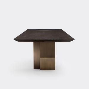 Studio Design nuovo arrivo realizzato su ordinazione di lusso sala da pranzo per conferenze in rovere noce di castagno bronzo tavolo da pranzo - Product Image 3