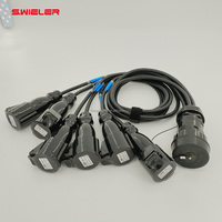Câble d'alimentation Socapex 6 canaux 19 broches, boîtier de distribution d'alimentation 6 sorties 13AWG pour scène et concert, câble serpent Socapex