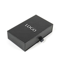 Boîte en carton de velours de luxe à logo personnalisé Boîte à tiroir coulissant noir Boîtes de parfum avec flacon