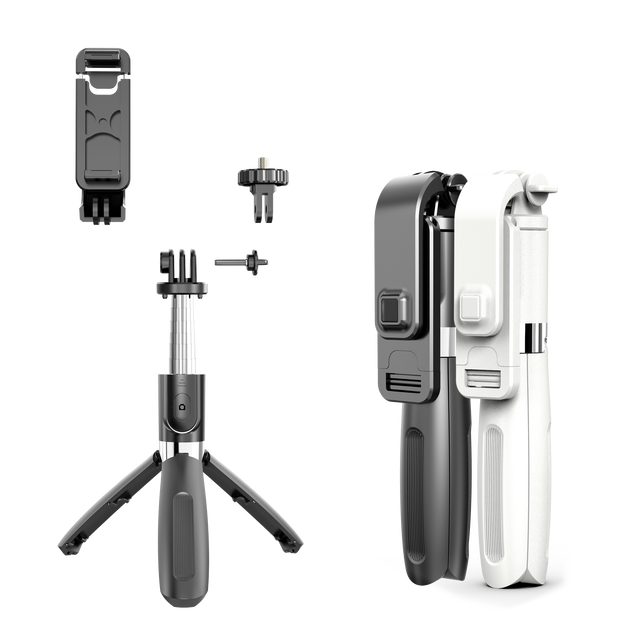 Multi-Function Selfie Stick with Integrated Foldable Tripod Stand and Wireless Remote Compatible for Mobile and Camera