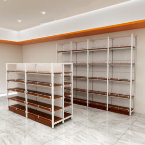 Étagère en acier et bois légère mais robuste - Étagère réglable pour les présentoirs de supermarchés/de magasins de détail/de dépanneurs - Product Image 4