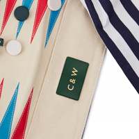 Nouveau design de jeu de backgammon de voyage enroulable, logo en feuille d'or, 45 cm x 27 cm, toile de luxe personnalisée verte et orange, backgammon enroulable