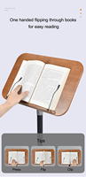 Hauteur réglable multifonctionnel bambou acier support de levage pour ordinateur portable support de livre sur pied pour bureau à domicile Angle bois lecture