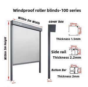 Remote Control Retractable Motorized Waterproof Pergola Zip Track Screen Automatic Outdoor Roller Blinds <strong>Shade</strong> - Product Image 4