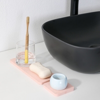 Nouveaux tapis de plateau de pierre de terre de diatomées à séchage rapide rectangle blanc salle de bain absorbant l'eau sous-verres de diatomite