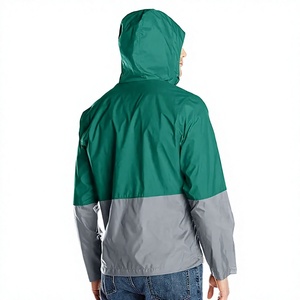 Chaqueta Cortavientos Transpirable para Hombre con Bloques de Color, Cierre de Cremallera, Ropa Casual de Invierno, Material de Poliéster, Logotipo Frontal, Verde Gris - Product Image 4