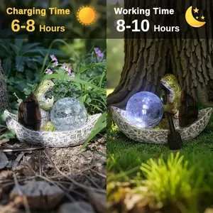 Tortue verte et <span class=keywords><strong>globe</strong></span> craquelé Sculpture en résine Festive LED-Lit Outdoor Christmas Display Figurine Ornament Inspiré par Anime Art - Product Image 4