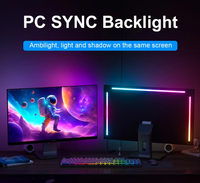 Barre lumineuse RGBIC pour moniteur PC, bande LED dynamique à changement de couleur, synchronisation USB ARGB, ruban LED pour ambiance de bureau