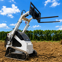 PENGIRIMAN GRATIS China Track Wheel CE/EPA Mini Skid Steer Loader Dengan Bucket Trencher Rotary Plow