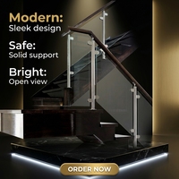 Balustrades et rampes en acier inoxydable 304/316 - Garde-corps en verre pour hôtel, villa en bord de mer, centre commercial, balcon |   Résistant à la rouille |   CE/ISO