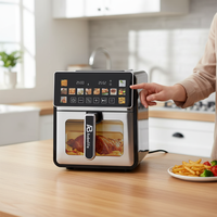 Freidora de Aire Digital Anbolife de 6L con Ventana y Pantalla Táctil, 12 Programas Preestablecidos, Cesta Desmontable Antiadherente, Apta para Lavavajillas, OEM/ODM
